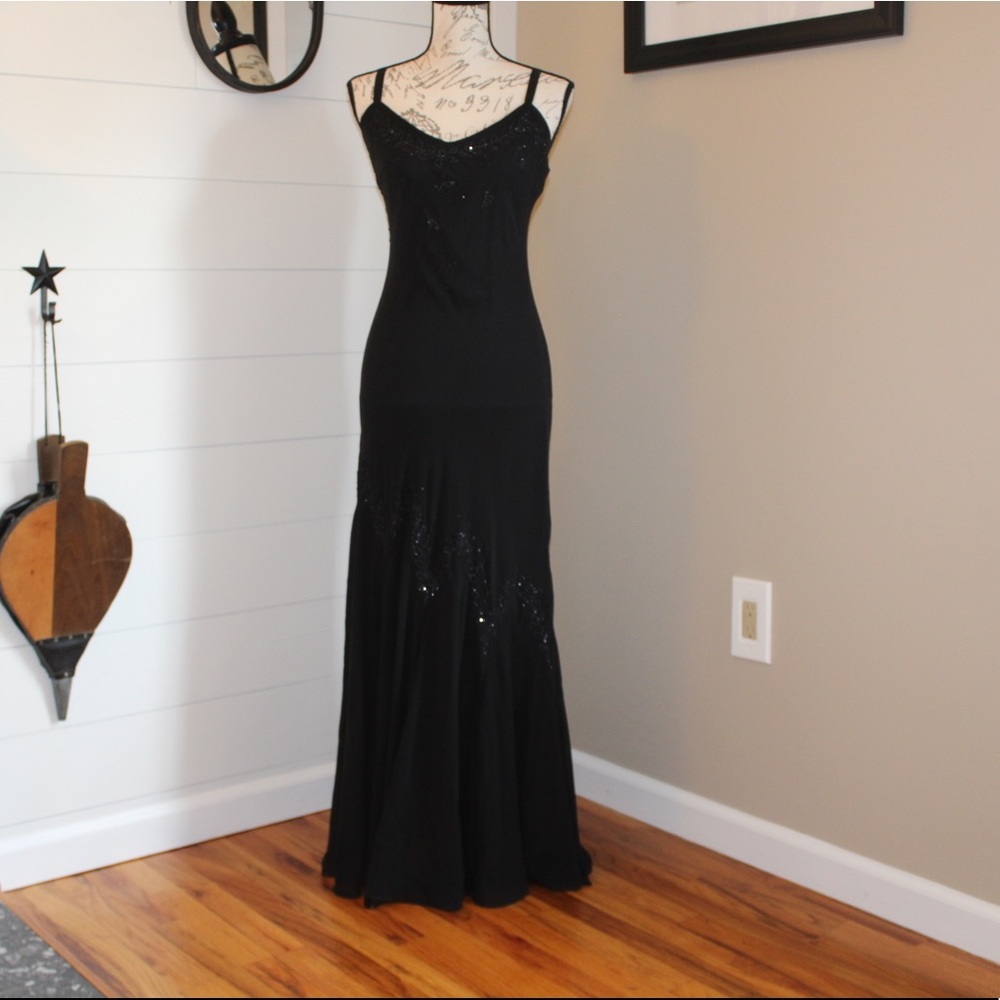 Sexy Beaded Black Guilia Gown Sz 6